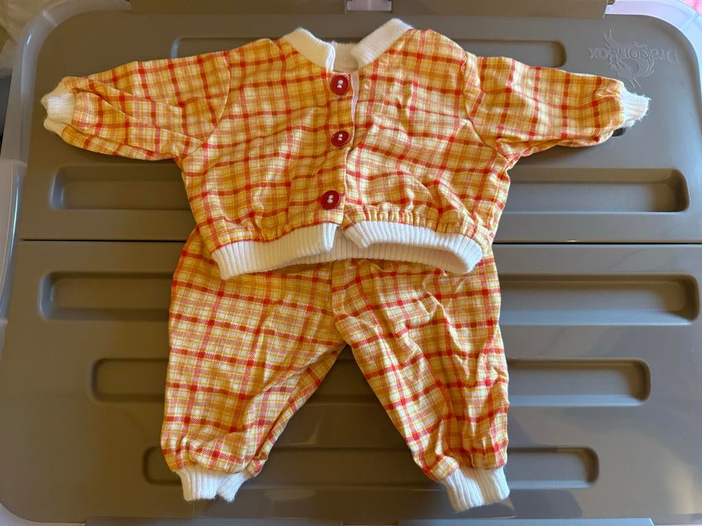 Geruite kledingset voor Baby Born of andere poppen, Ophalen of Verzenden, Gebruikt, Meisje