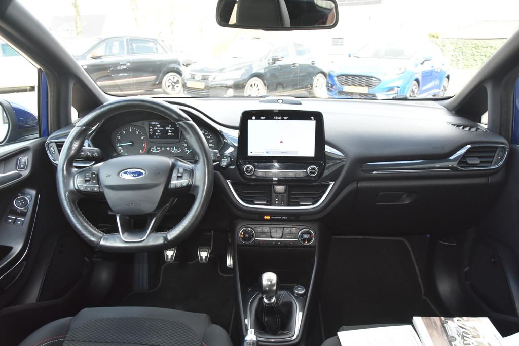 Ford Fiesta 1.0 126PK ST-Line. Clima, Cruise, Stoelverwarmin, Auto's, Ford, Voorwielaandrijving, Euro 6, Blauw, 23 km/l