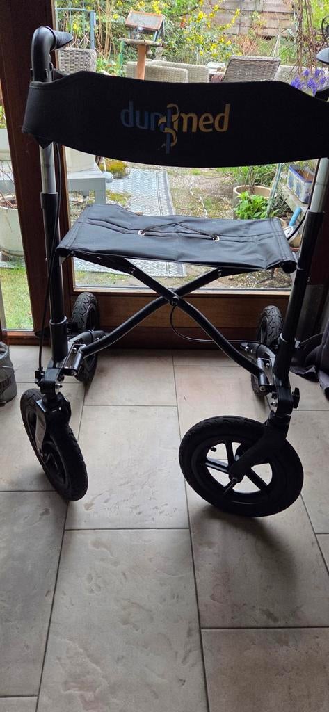 Dunimed Outdoor rollator met grote luchtbanden, Diversen, Rollators, Ophalen, Opvouwbaar, Zo goed als nieuw