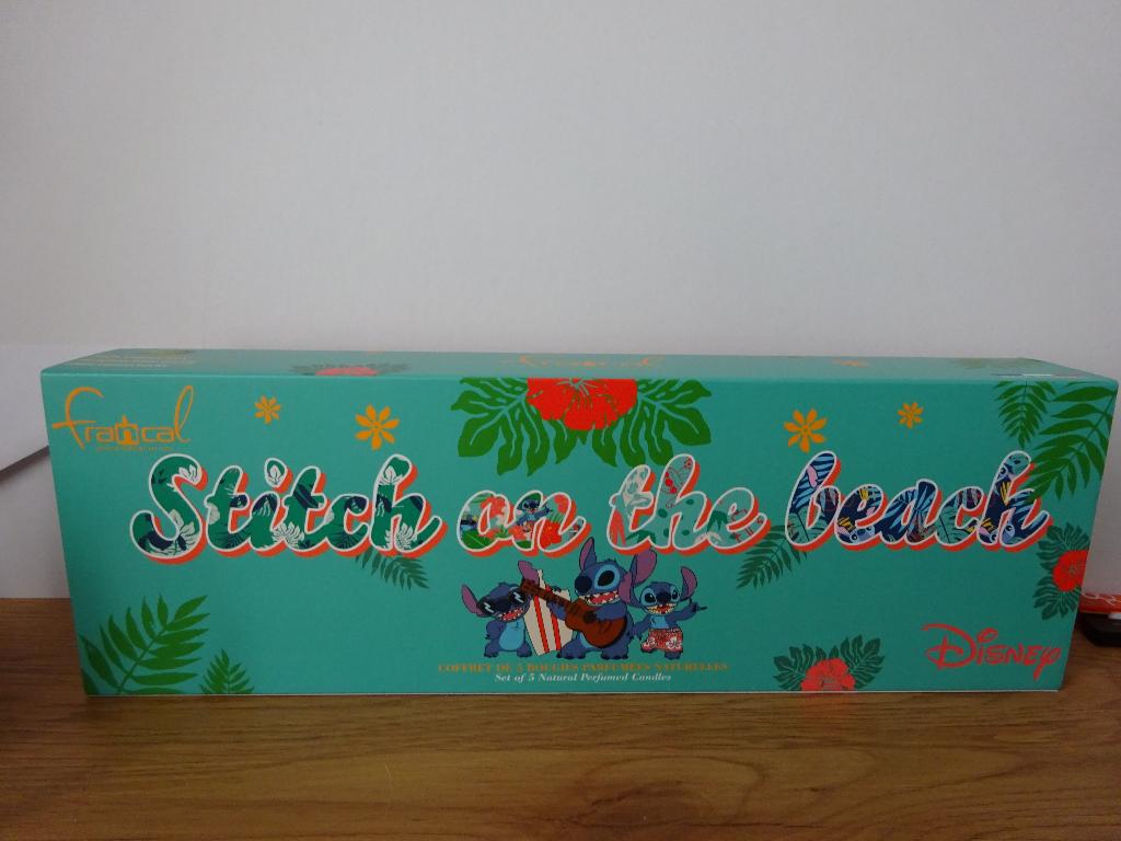 Set van vijf geurkaarsen - Stitch on the Beach- Disney, Verzamelen, Ophalen of Verzenden, Overige figuren, Nieuw, Overige typen