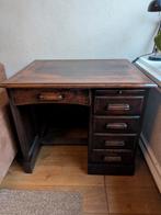 Antiek massief houten bureau met 6 laden – ca. 1920/1930, Antiek en Kunst, Ophalen