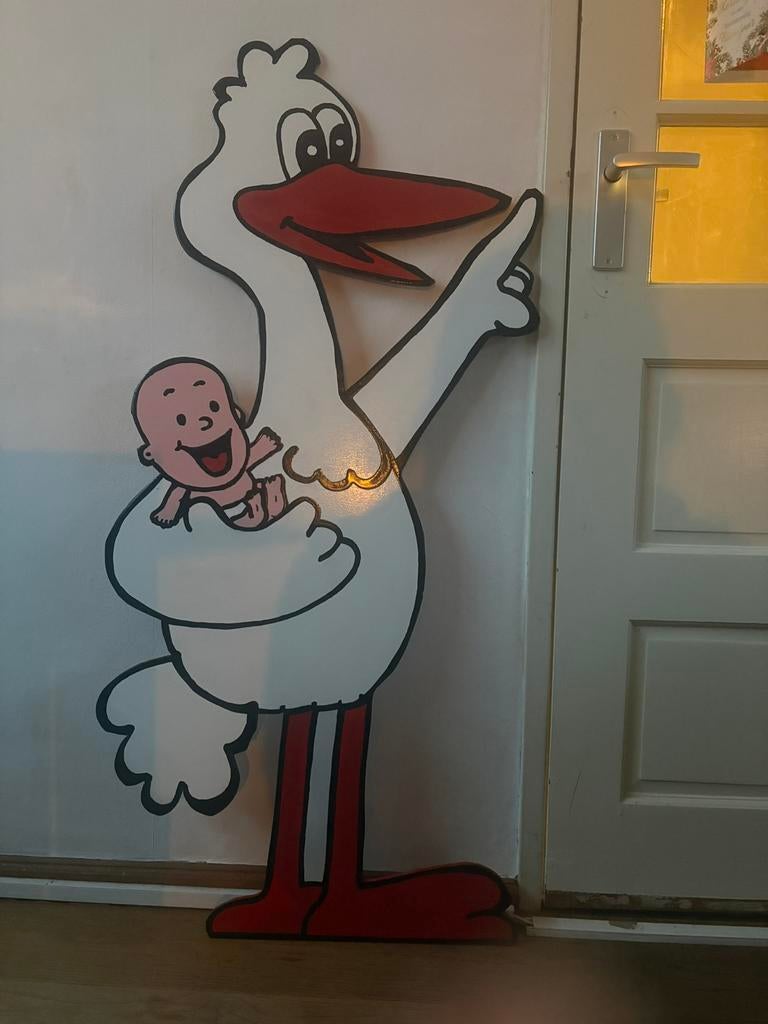 Geboortebord ooievaar belt aan nieuw, Ophalen of Verzenden, Nieuw, Geboortebord