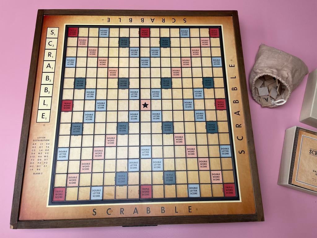 Luxe scrabble board Amerikaans, Hobby en Vrije tijd, Ophalen of Verzenden, Zo goed als nieuw