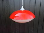 Vintage retro space age lamp kunststof rood wit ufo, Huis en Inrichting, Lampen | Hanglampen, Kunststof, Gebruikt, Ophalen of Verzenden