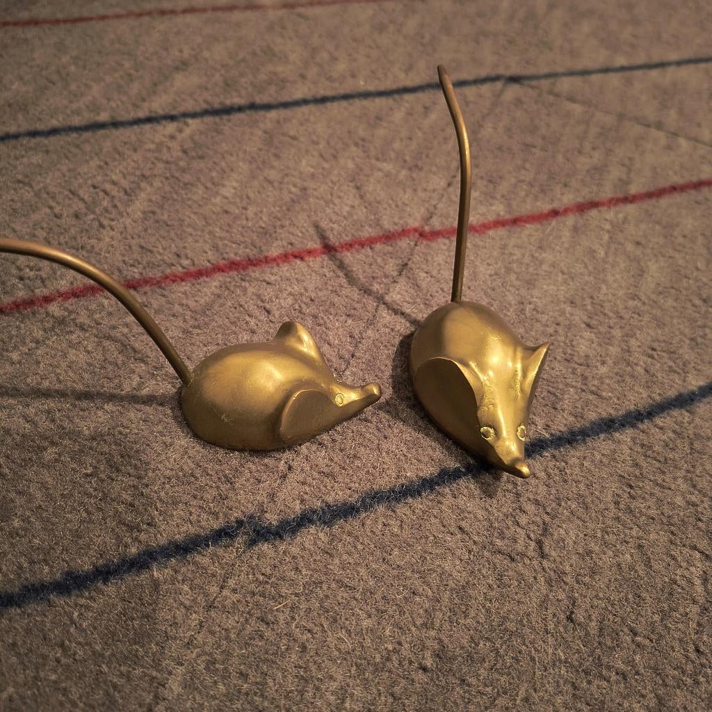 2 koperen/messing muizen, Ophalen of Verzenden, Koper