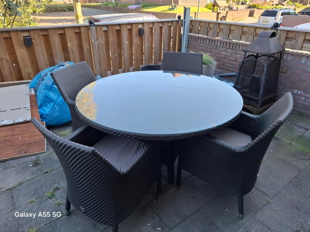 Seasones Outdoor Tuinset - 4 Sensorsystemen, Tuin en Terras, Tuintafels, Ophalen, Zo goed als nieuw, Rond, Wicker