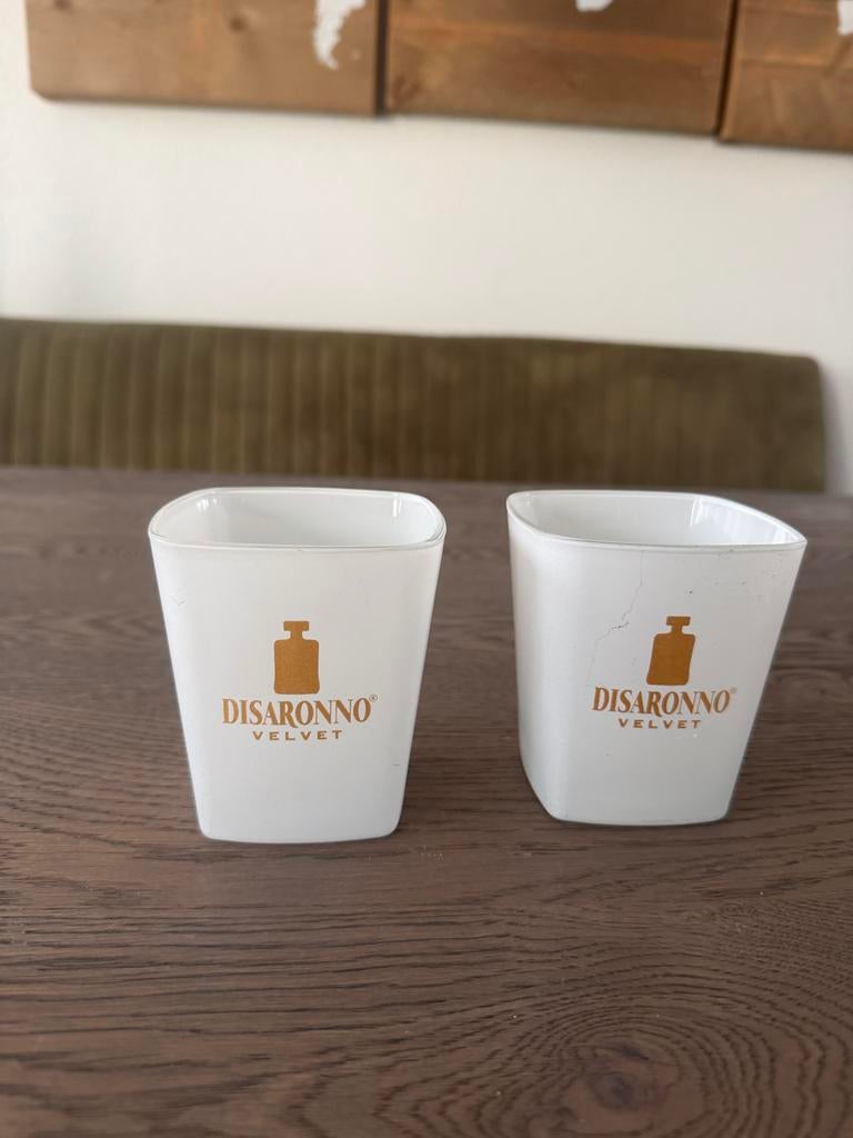Twee Disaronno Velvet glaasjes, Huis en Inrichting, Glas of Glazen, Ophalen of Verzenden, Overige stijlen, Glas