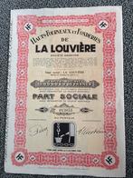 Oud aandeel Hauts-Fourneaux et Fonderies de La Louvière, Ophalen of Verzenden, 1920 tot 1950, Aandeel