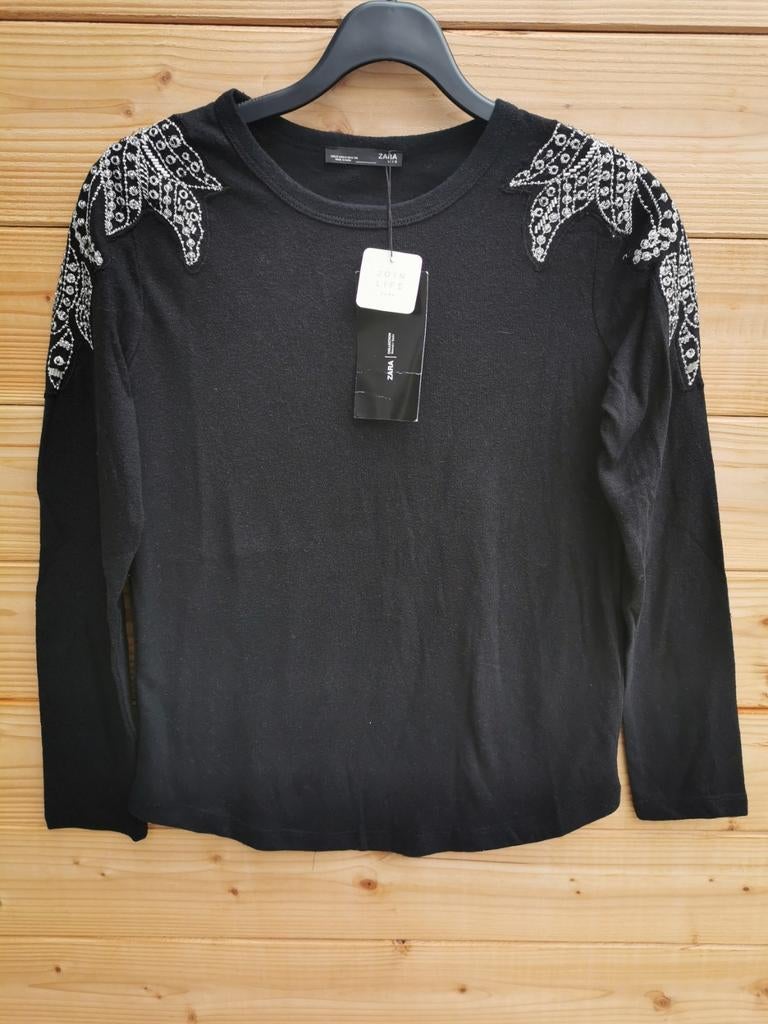 ZARA truitje met geborduurde schouders mt. S, Verzenden, Nieuw, Maat 36 (S), Zara