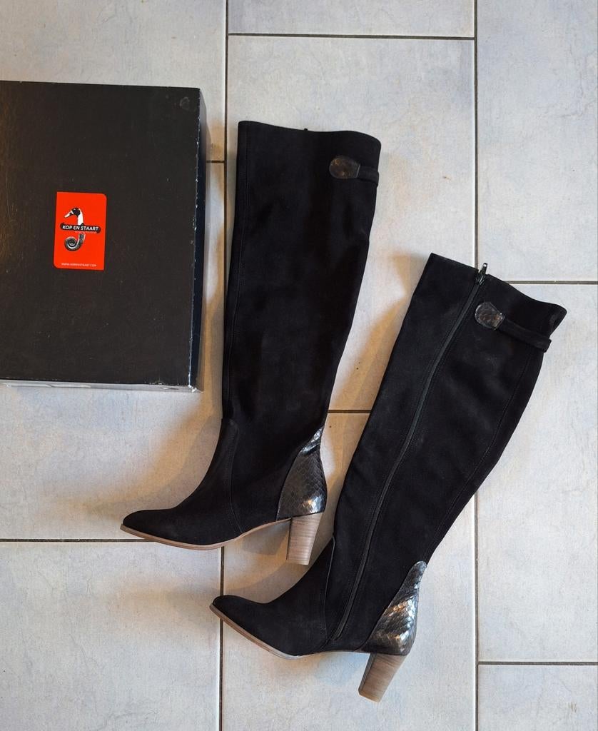 Nieuwe leren overknee laarzen van Kop en Staart, Kleding | Dames, Hoge laarzen, Zwart, Nieuw, Ophalen of Verzenden