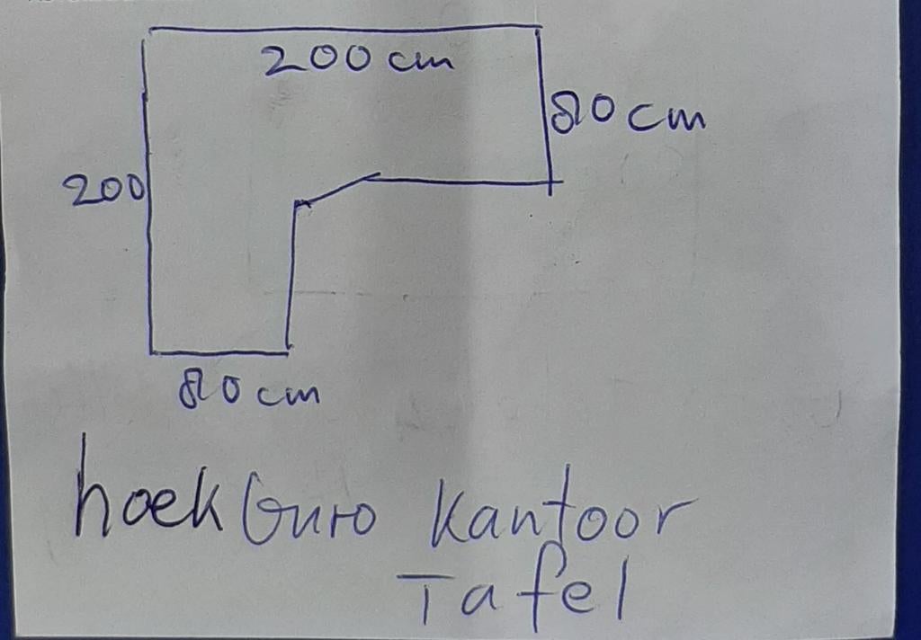 Royale Hoekbureau 200x200 - Hoogte Verstelbaar, Huis en Inrichting, Bureaus, Ophalen of Verzenden