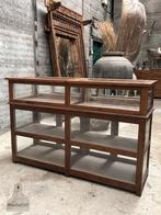 Unieke antieke winkel musea vitrine toonbank, Antiek, 100 tot 150 cm, 150 tot 200 cm, Ophalen of Verzenden