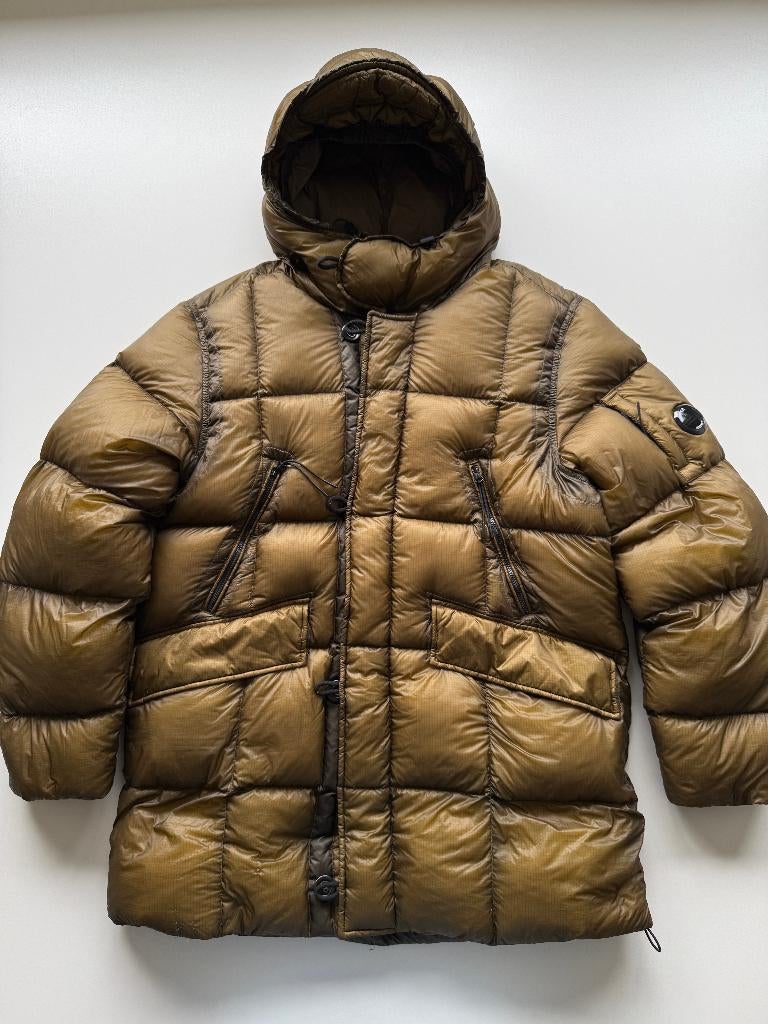 CP Company D D shell down jas XL, Kleding | Heren, Jassen | Winter, CP Company, Bruin, Maat 56/58 (XL), Ophalen of Verzenden