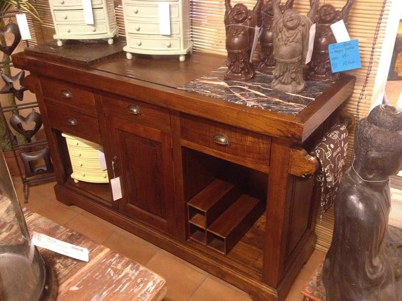 HANDGEMAAKT KEUKENBLOK - HAKBLOK - KEUKENEILAND Flamant, Ophalen, 150 tot 200 cm, Nieuw, Minder dan 100 cm