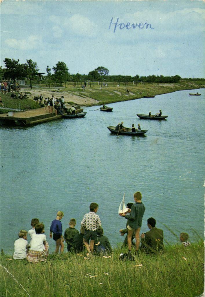 Bosbad Hoeven - volk roeiboot - 1970 gelopen, Ophalen of Verzenden, Voor 1920, Gelopen, Noord-Brabant