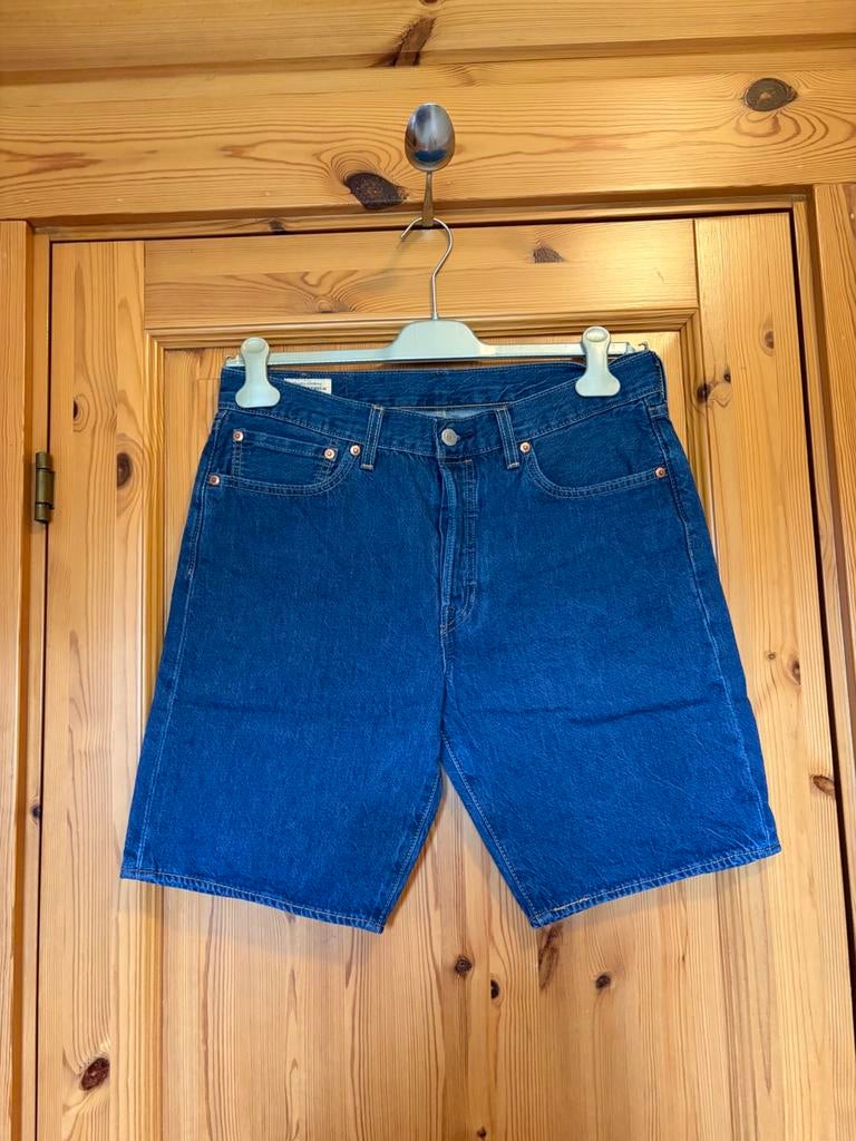 Spijkerbroek kort blauw levi’s premium W31 L9 knopen gulp, Ophalen of Verzenden, Zo goed als nieuw, Blauw, W32 (confectie 46) of kleiner