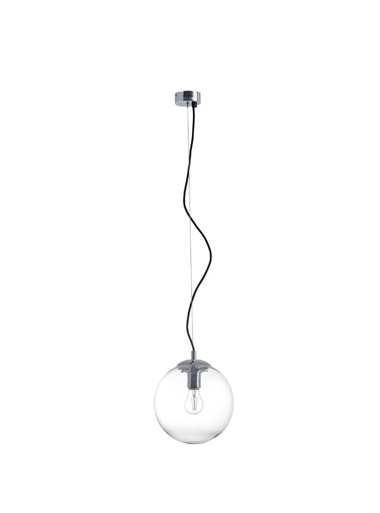 2 x hanglamp chroom met helder glas - bal / bol 40, Ophalen of Verzenden, Zo goed als nieuw, Glas, Minder dan 50 cm