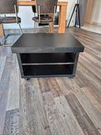 Salontafel / TV meubel op wieltjes - Zwart, Ophalen, Gebruikt, 50 tot 100 cm, Vierkant