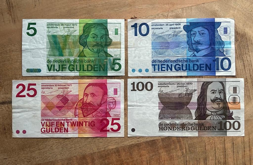 Serie erflaters, 5, 10, 25, 100 gulden biljetten (1), Ophalen of Verzenden, 100 gulden