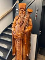 Groot houten beeld Aziatische krijger/wijze, Ophalen