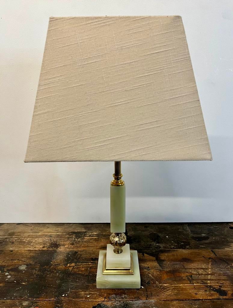 vintage mid century franse onyx tafellamp., Huis en Inrichting, Lampen | Tafellampen, Overige materialen, Gebruikt, Ophalen of Verzenden