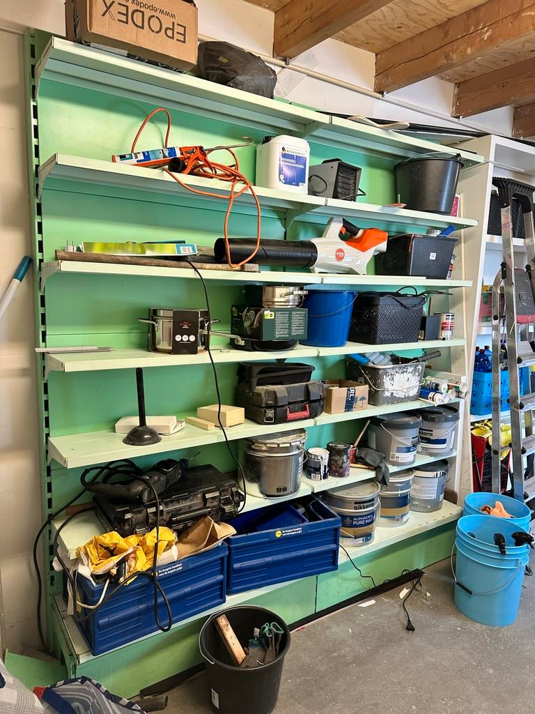 metalen stellingkast / magazijnstelling / legbordstelling, Ophalen, Gebruikt