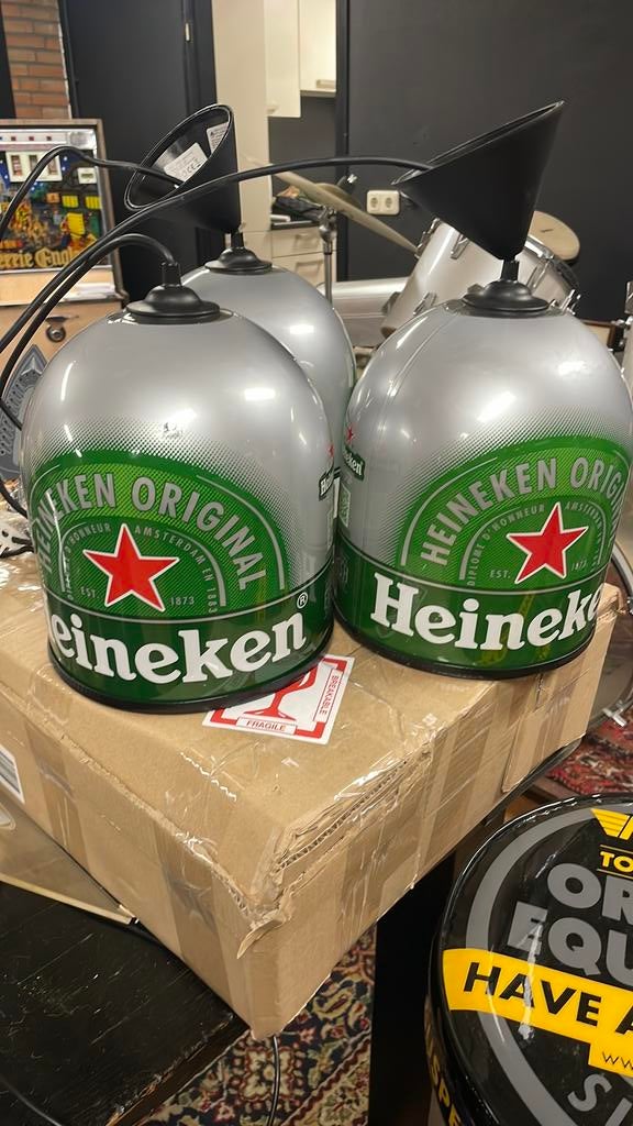 3 stuks Heineken hanglamp, Ophalen of Verzenden, Zo goed als nieuw, Minder dan 50 cm