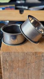 Set van 2 antieke zilveren servetringen, VK, 1902 of 1927, Antiek en Kunst, Ophalen of Verzenden, Zilver