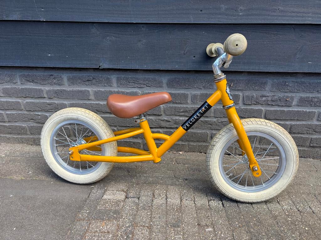 Veloretti Mini Loopfiets Geel, Kinderen en Baby's, Speelgoed | Buiten | Voertuigen en Loopfietsen, Gebruikt, Loopfiets, Ophalen