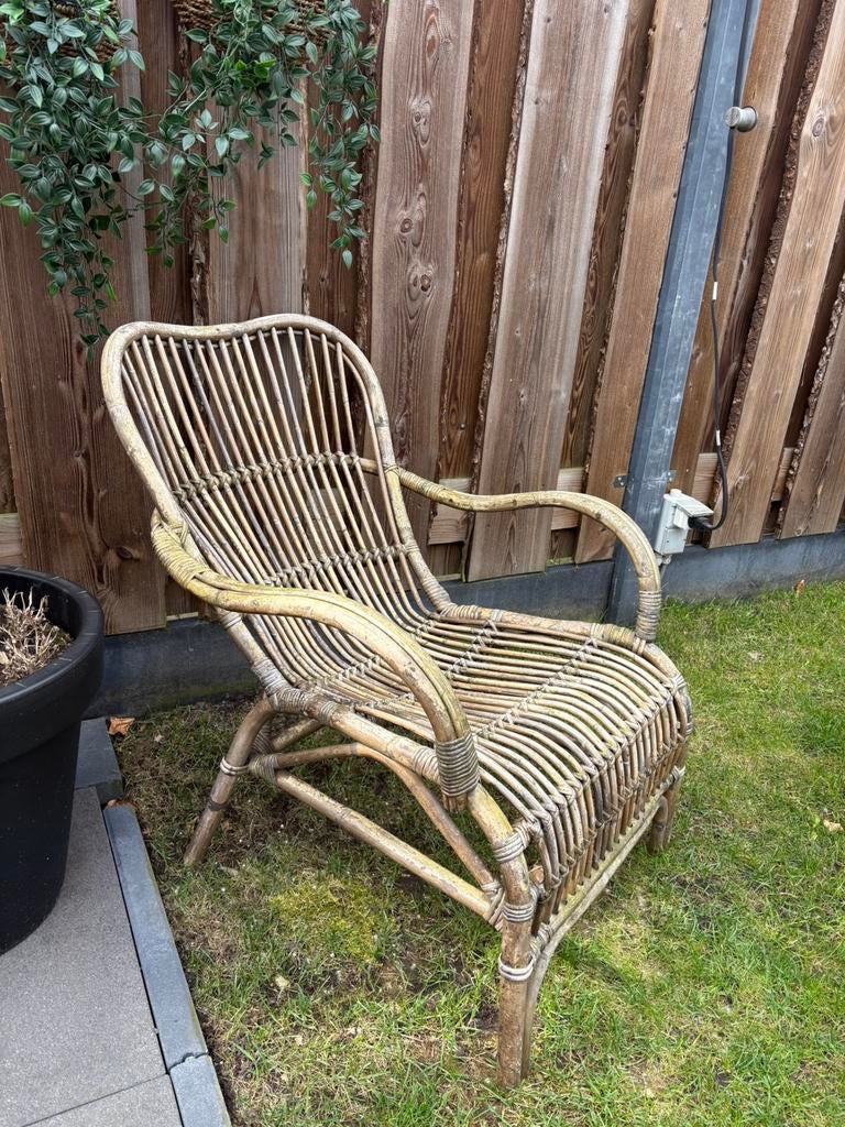 Lounge stoel bamboe, Ophalen, Gebruikt, Rotan
