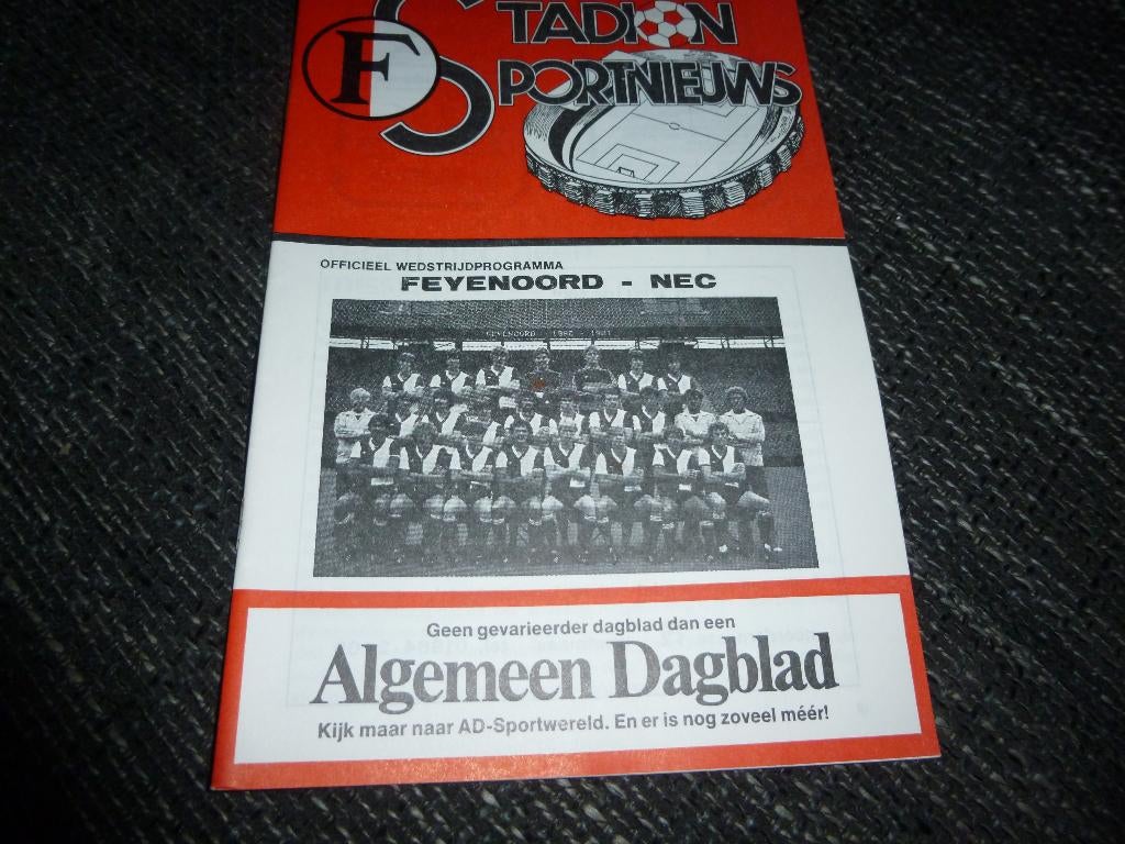 programma boekjes Feyenoord-NEC uit en thuis, Verzenden, Zo goed als nieuw, Feyenoord, Overige typen