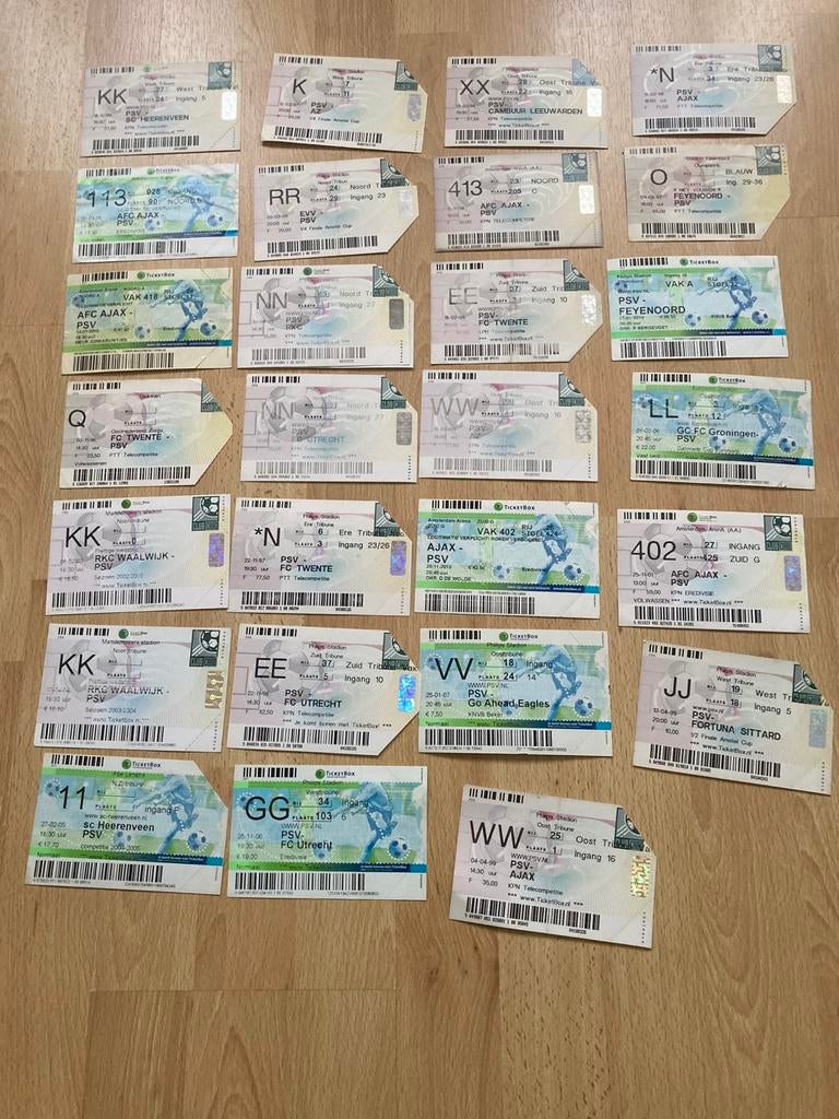 DIVERSE PSV TICKET BOX TICKETS, Verzamelen, Ophalen of Verzenden, Zo goed als nieuw, PSV, Overige typen