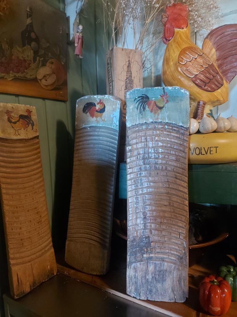 3 x antieke wasplank antiek wasbord met kip, Ophalen of Verzenden