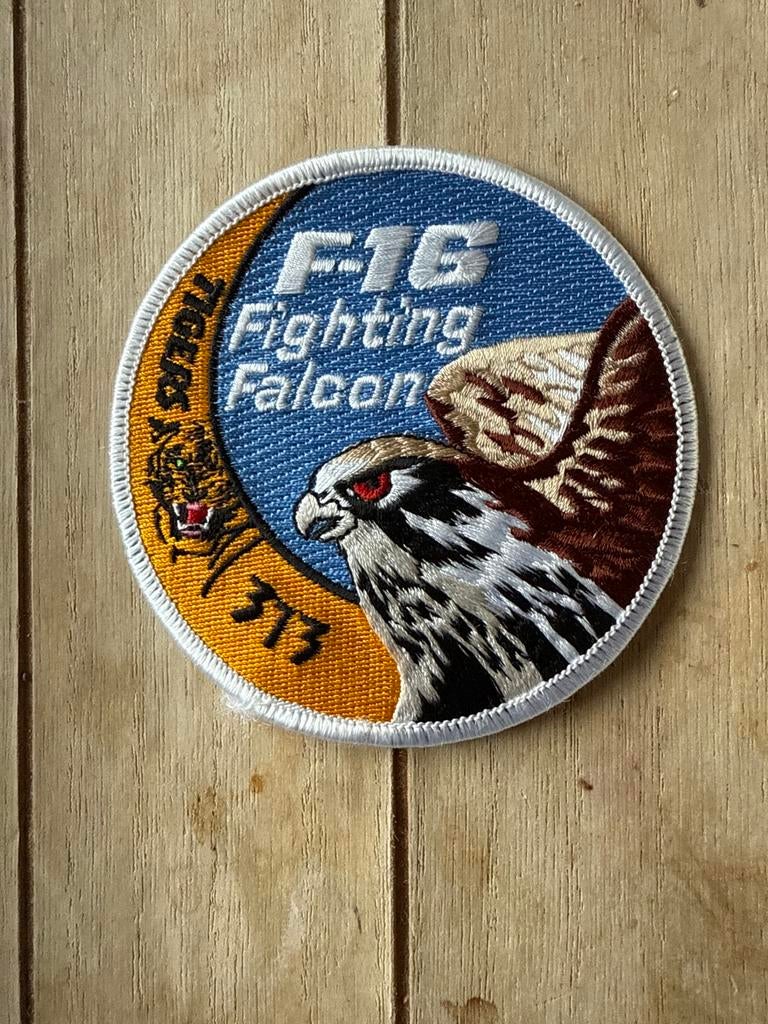 f-16 Swirl patch embleem 313 Squadron klu, Verzenden, Zo goed als nieuw, Patch, Badge of Embleem