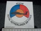 sticker apache royal netherlands air force helicopter logo, Verzenden, Zo goed als nieuw, Bedrijf of Vereniging