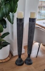 Mooie zwarte houten kandelaars., Ophalen, Zo goed als nieuw, Hout, 75 cm of meer