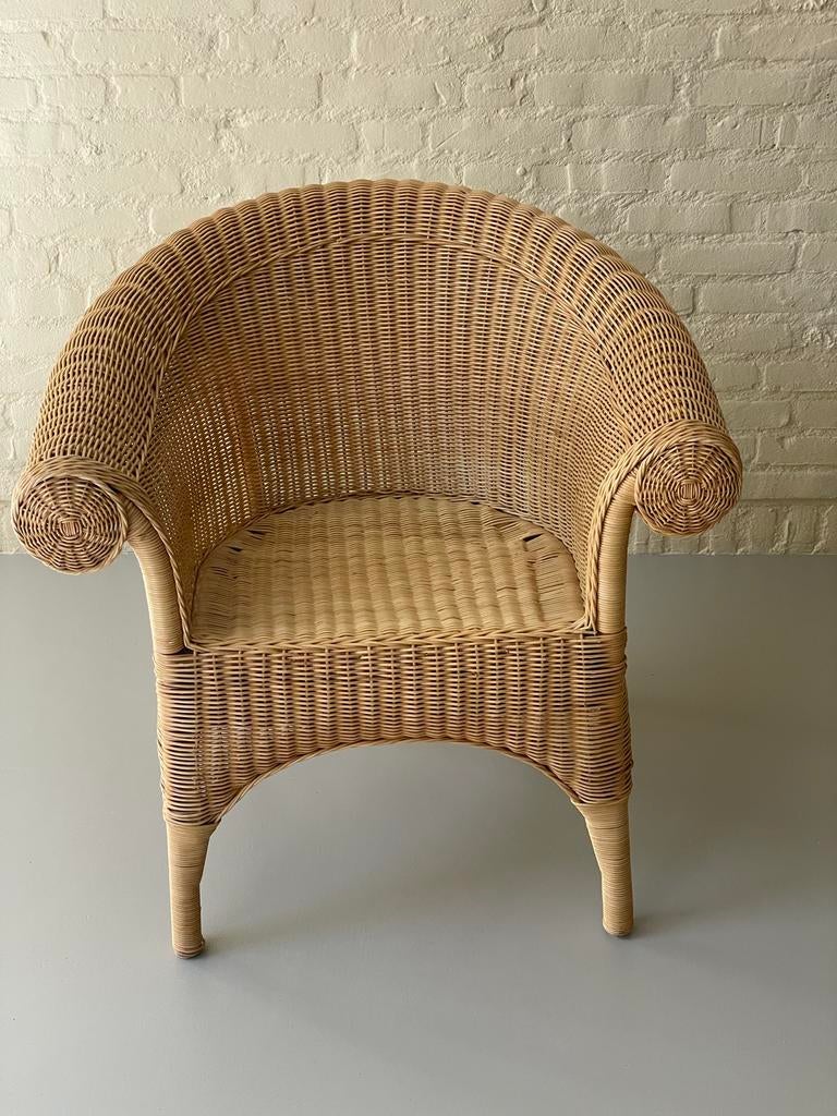 Comfortabele rieten stoel - Perfect voor binnen en buiten, Ophalen, Bruin, Riet of Rotan, Zo goed als nieuw