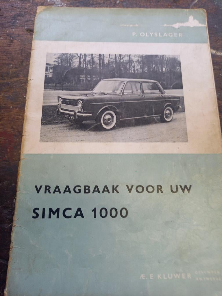 Oude Kluwer Vraagbaak SIMCA 1000 en 900 vanaf 1961, Ophalen of Verzenden