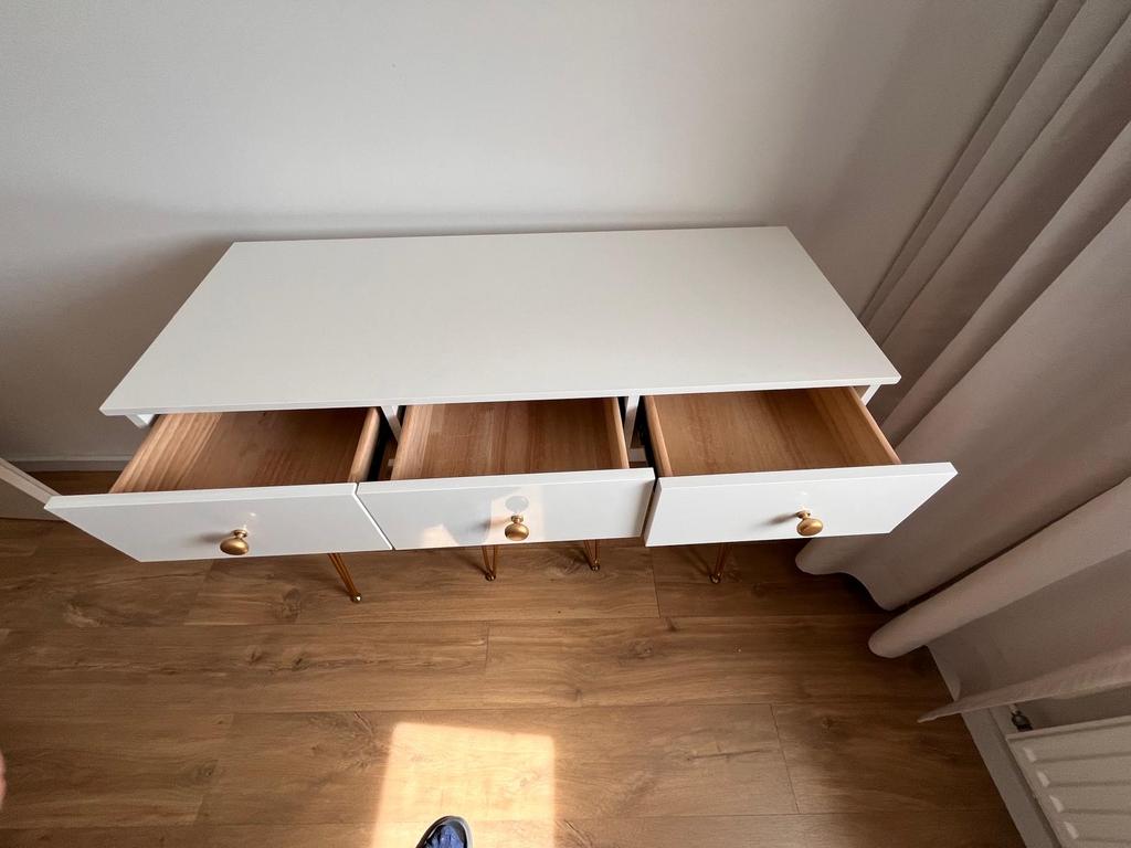 Retro make-up tafel met stoel, Huis en Inrichting, Tafels | Kaptafels, Ophalen, 100 tot 150 cm, Zo goed als nieuw, Minder dan 100 cm