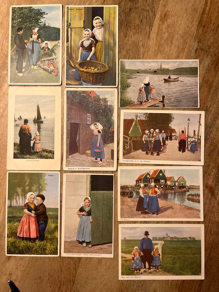 10 Oude Ansichtkaarten Zeeland, Marken, Zuiderzee, Zuid-Beve, Ophalen of Verzenden, Voor 1920, Gelopen, Zeeland