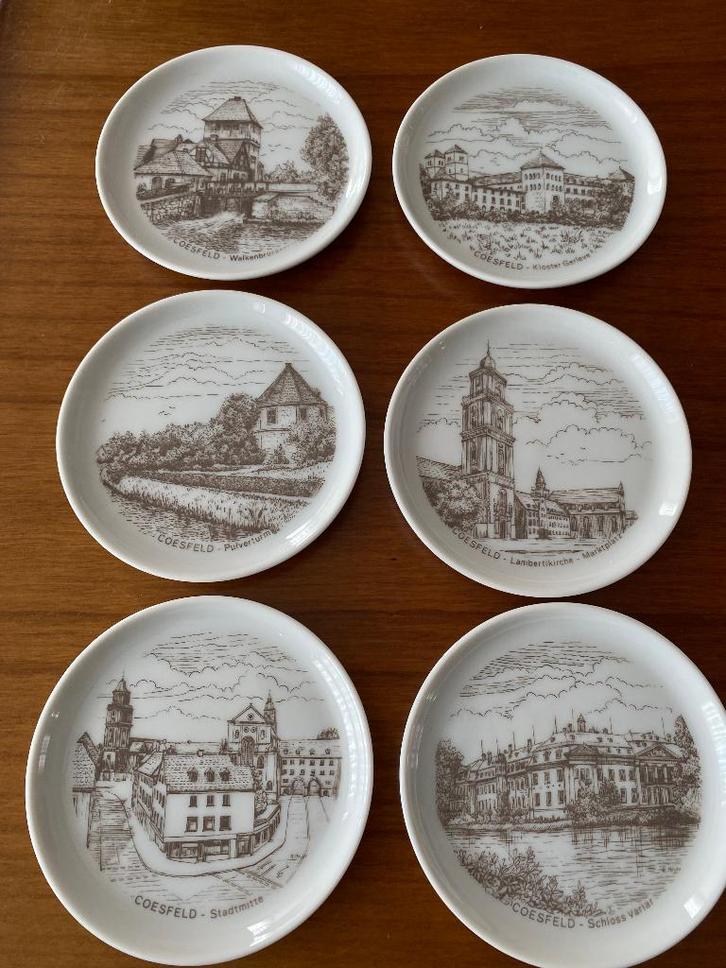 Furstenberg porseleinen onderzetters (6) Coesfeld, Huis en Inrichting, Woonaccessoires | Onderzetters, Zo goed als nieuw, Glas of Kopje