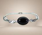 Prachtige 925 zilver THEODOR KLOTZ modernist onyx armband!, Verzenden, Zo goed als nieuw, X, Met edelsteen