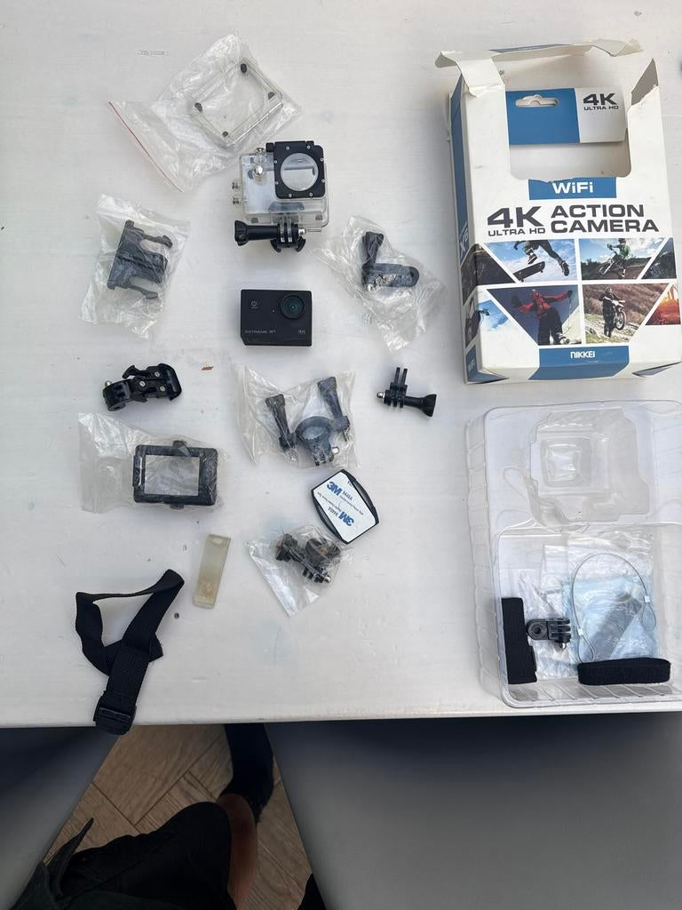 Nikkei 4K Action Camera met accessoires, Audio, Tv en Foto, Actiecamera's, Ophalen of Verzenden, Zo goed als nieuw, Overige merken