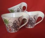 Villeroy & Boch New Wave Caffé Jungle - 4 grote koppen, Ophalen of Verzenden, Zo goed als nieuw, Overige stijlen, Kop(pen) en/of Schotel(s)