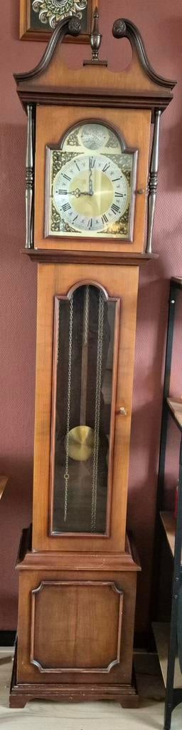 Antieke staande klok met slinger en gewichten, Antiek en Kunst, Ophalen