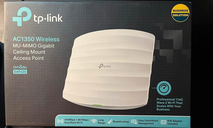 Tp-link Omada EAP225 PoE Access Point - Nieuwstaat, Computers en Software, Accesspoints, Zo goed als nieuw, Ophalen