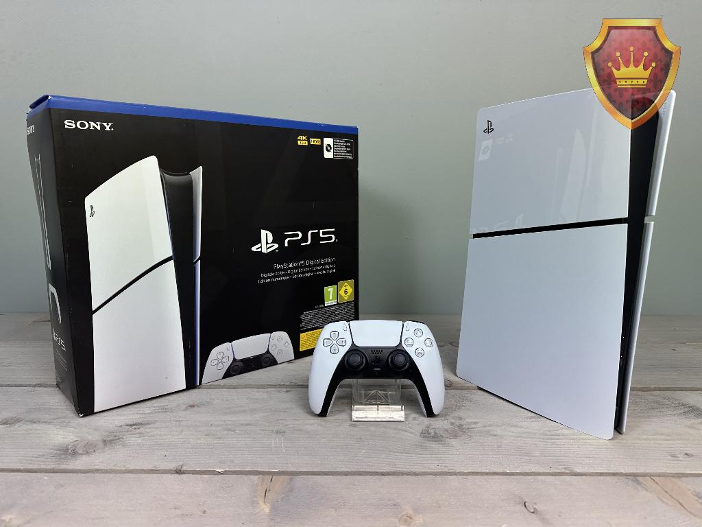 Playstation 5 Slim Digital 1TB + Controller 12 mnd Garantie, Gebruikt, Niet Ingevuld, Sony, Playstation 5 Digital