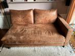 Bank (2 zits) met hocker van Room108 in kleur cognac, Ophalen, Gebruikt, 100 tot 125 cm, Tweepersoons
