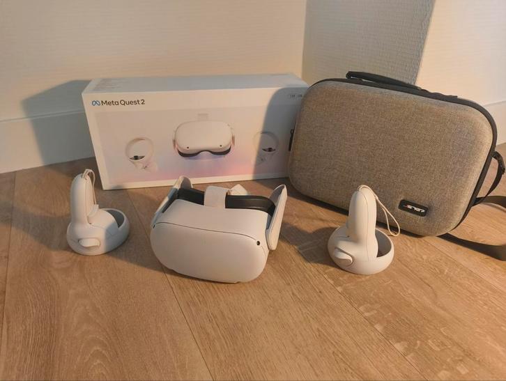 Nette Meta Quest 2 (128gb) + nette Draagtas, Spelcomputers en Games, Virtual Reality, Zo goed als nieuw, Overige platformen, VR-bril
