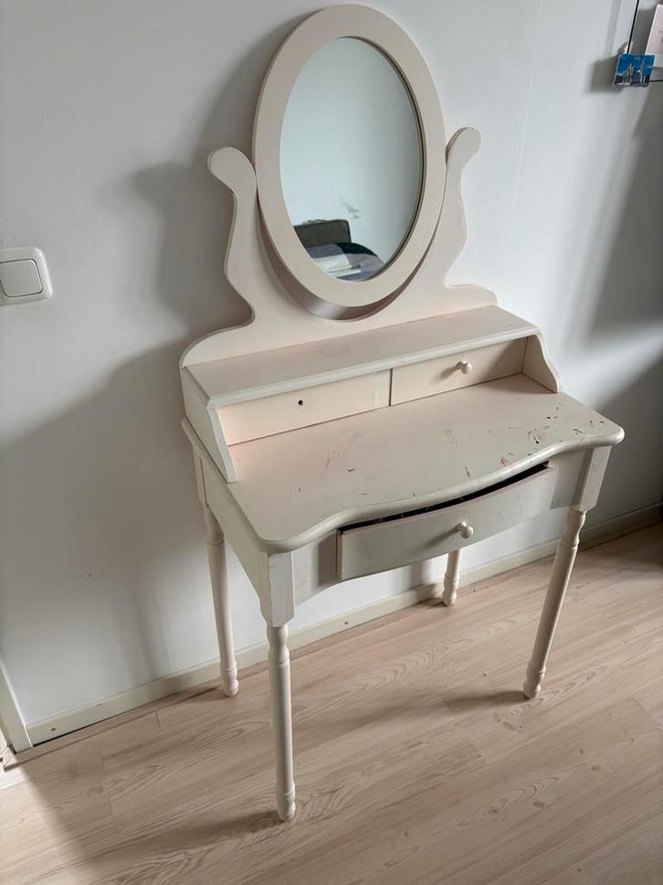 Gratis kaptafel met spiegel - opknapper, Huis en Inrichting, Tafels | Kaptafels, Gebruikt, 100 tot 150 cm, 50 tot 100 cm, Hout